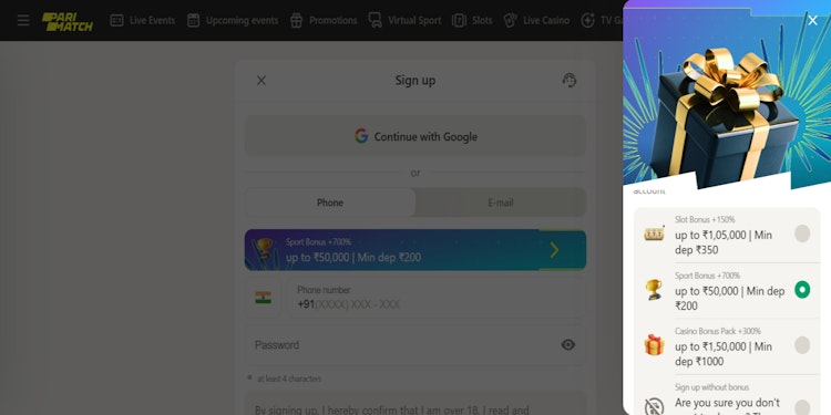 parimatch IPL welcome bonus