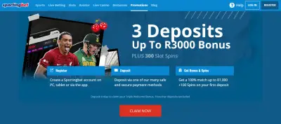 Sportingbet R3000 Welcome bonus