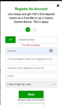 Betway registration form south africa